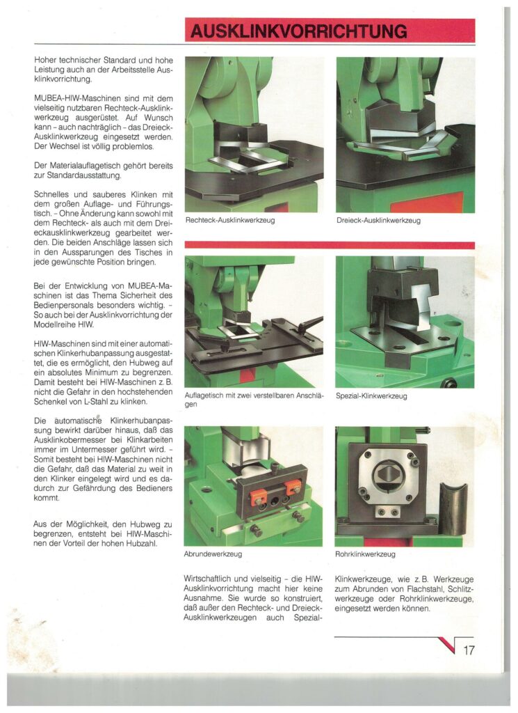 Ausklinker Rechteck Dreieck Mubea Peddinghaus GEKA Rohrausklinker, Vierkant-Ausklinker, Muhr und Bender, MIW 400, MIW 600, MIW 800, HIW 550, HIW 750, Profi 500, KBLH 700, HP 1000, Messersatz